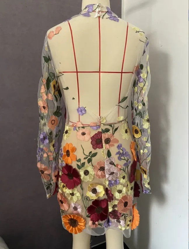 Abito trasparent roses