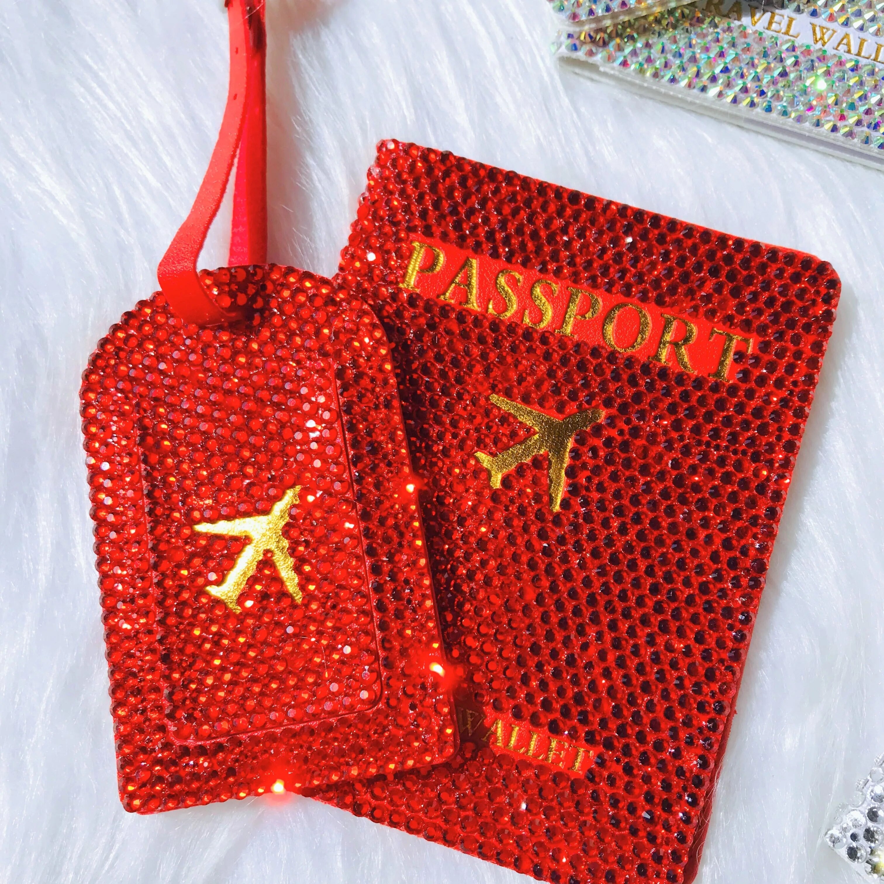 Copri passaporto strass