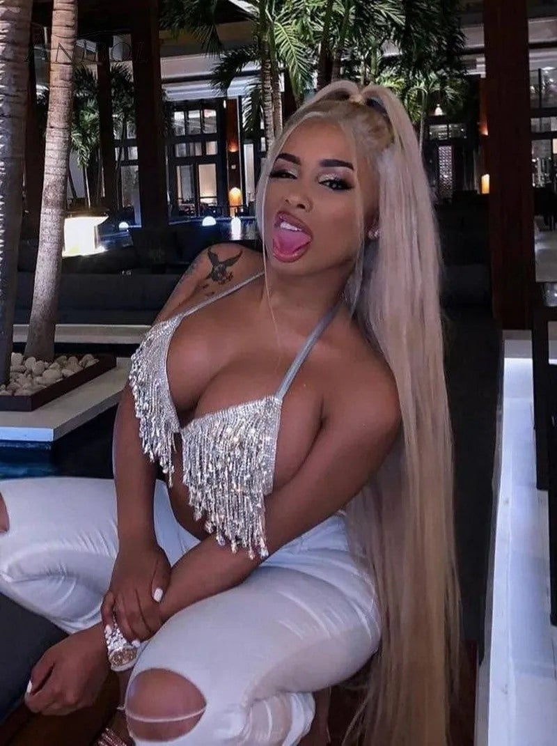 Reggiseno frange strass Grlinnis