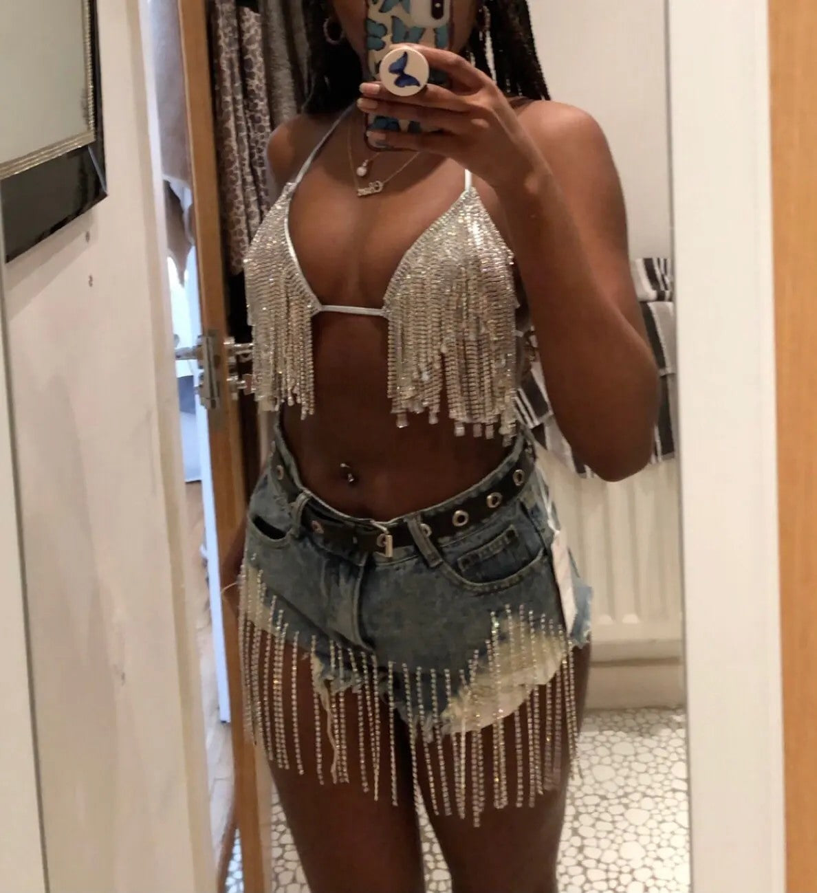 Reggiseno frange strass Grlinnis