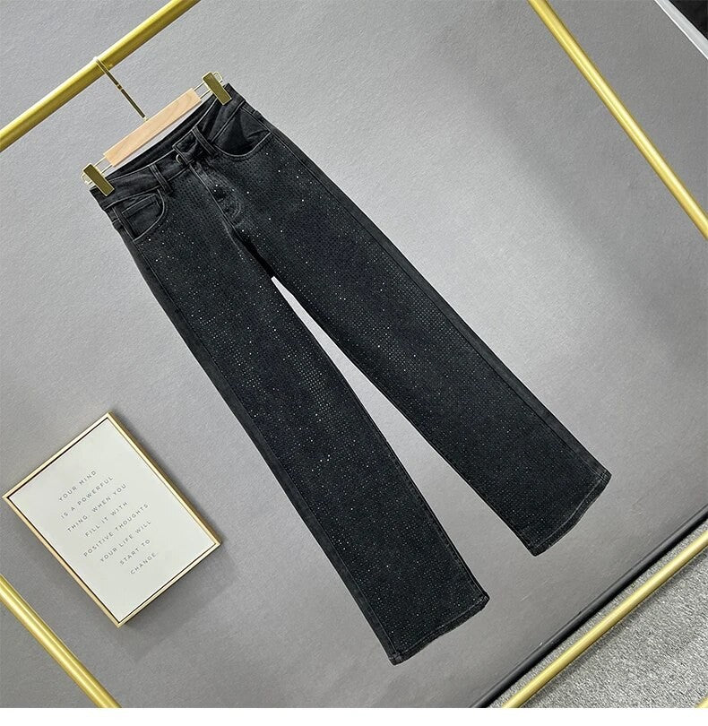 Black-strass denim streight