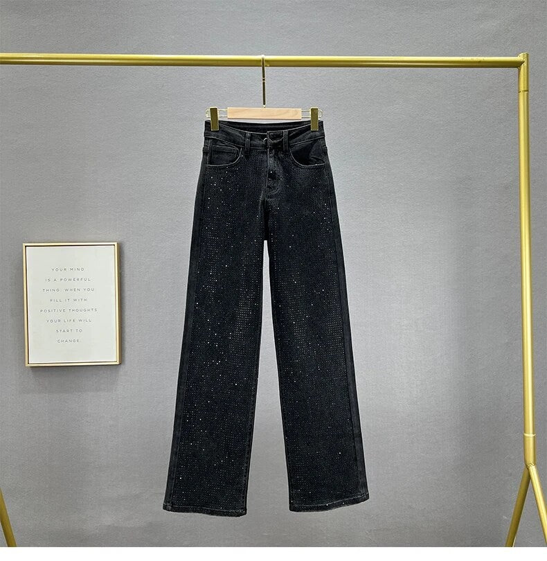 Black-strass denim streight