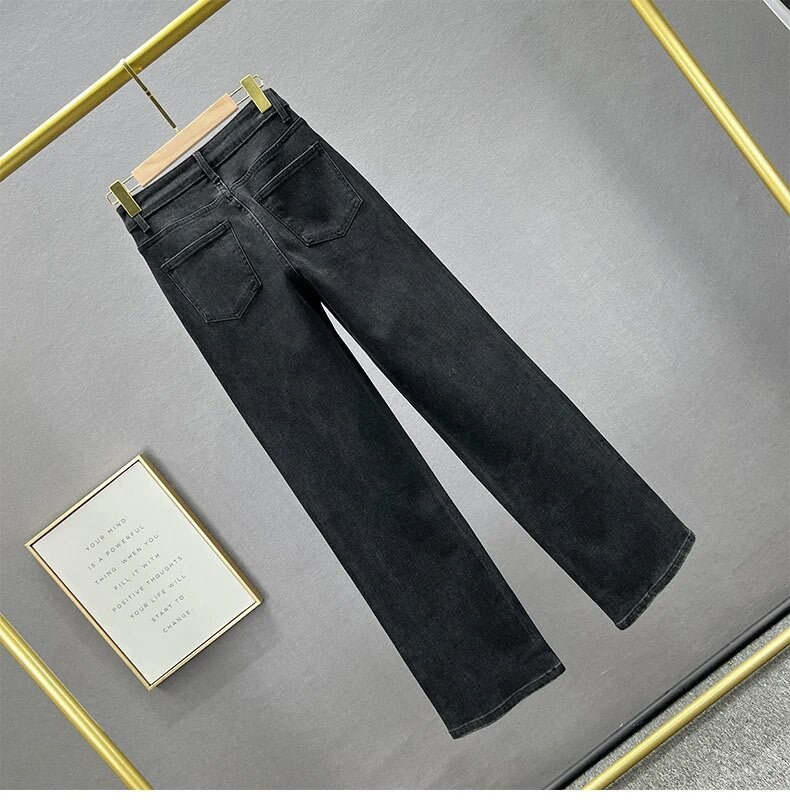 Black-strass denim streight