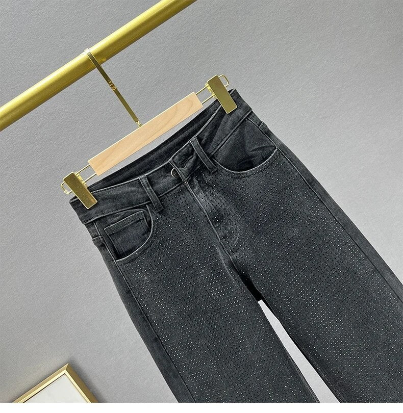 Black-strass denim streight