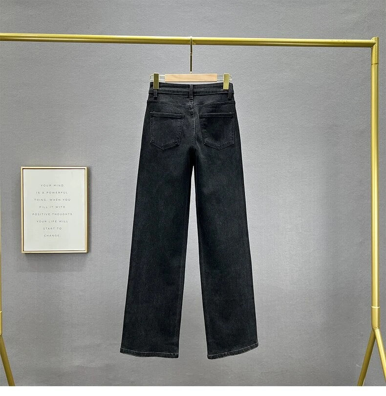 Black-strass denim streight