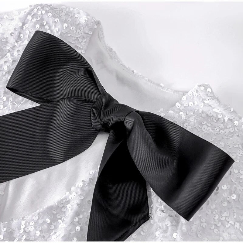 Holiday bow sequindress