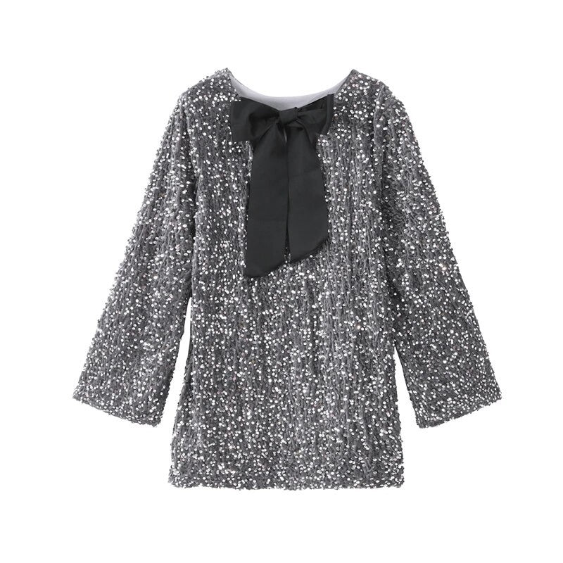 Holiday bow sequindress
