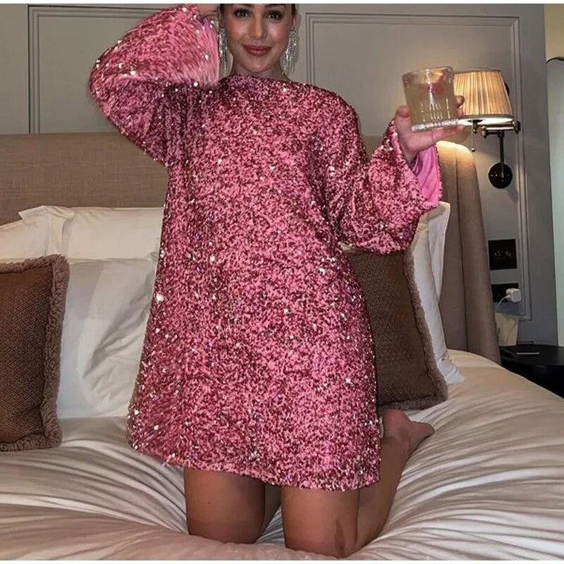 Holiday bow sequindress