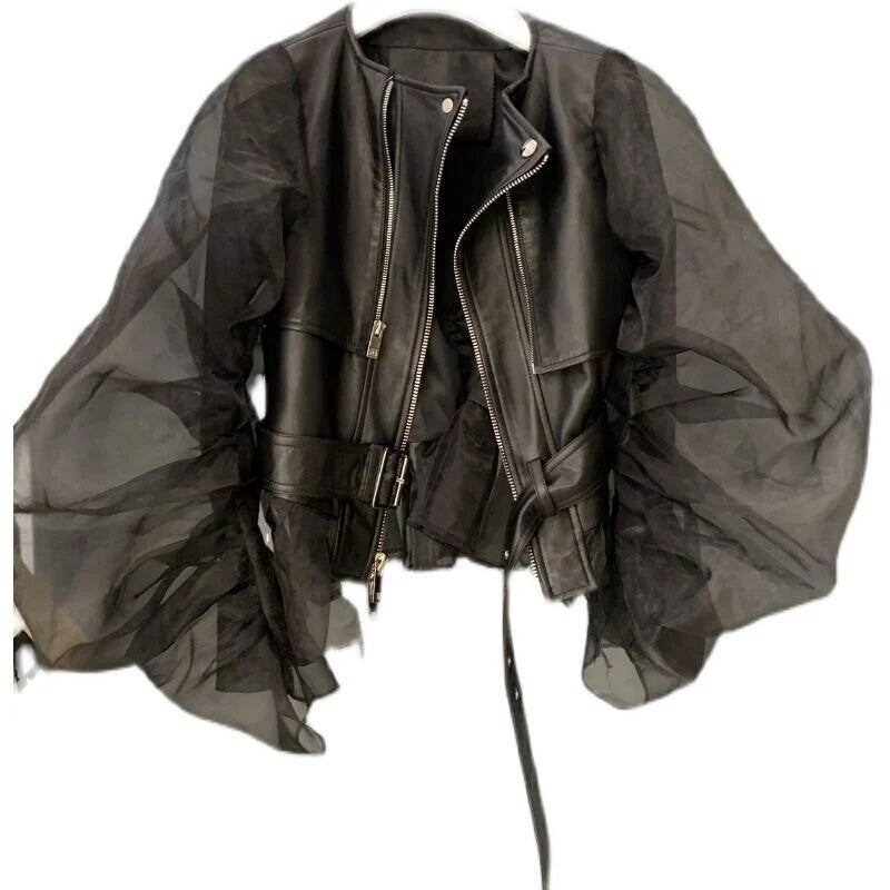 Giubbino ecopelle tulle Rockit