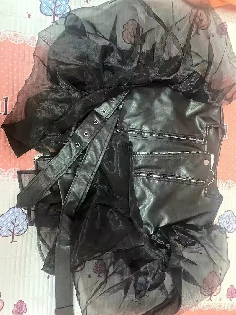 Giubbino ecopelle tulle Rockit