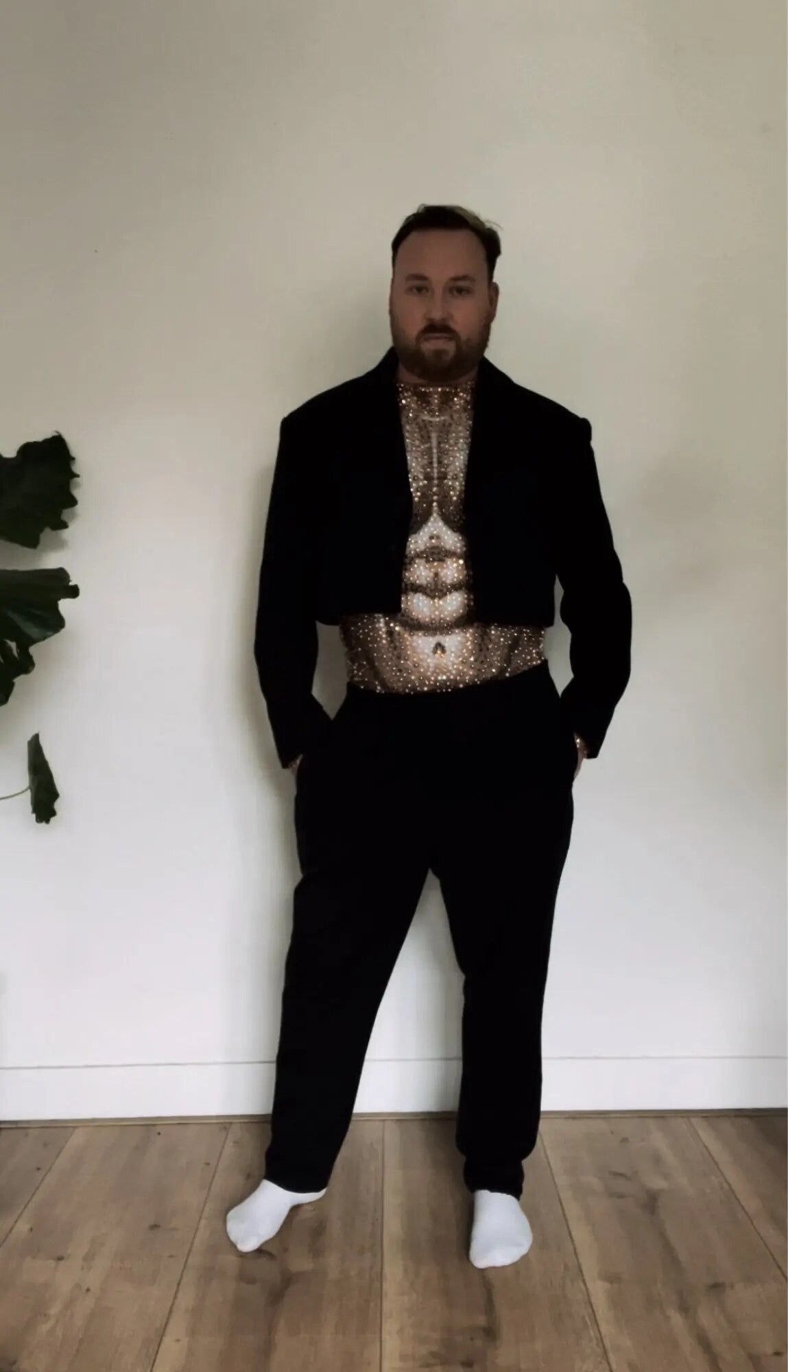 Tuta strass nude shapes