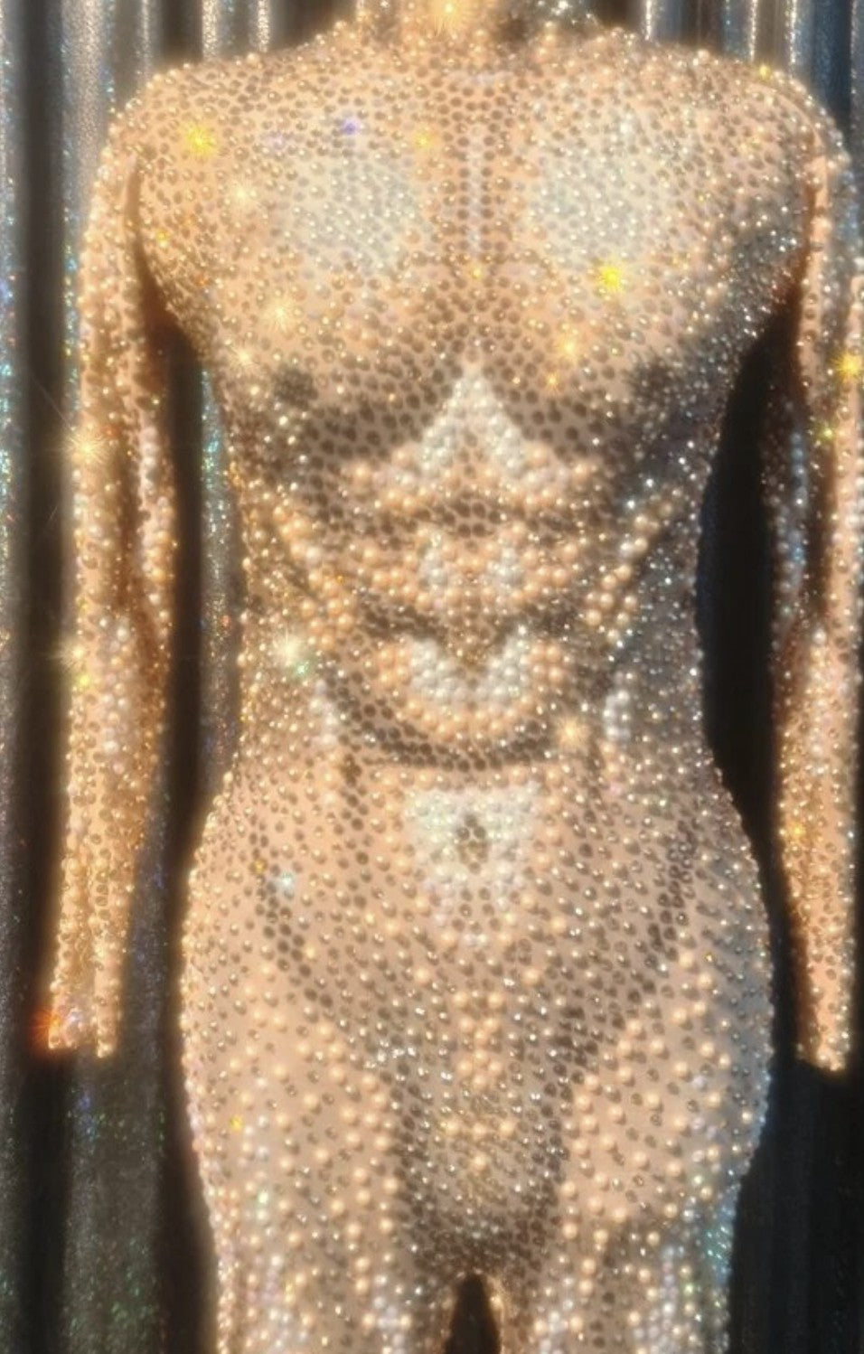 Tuta strass nude shapes