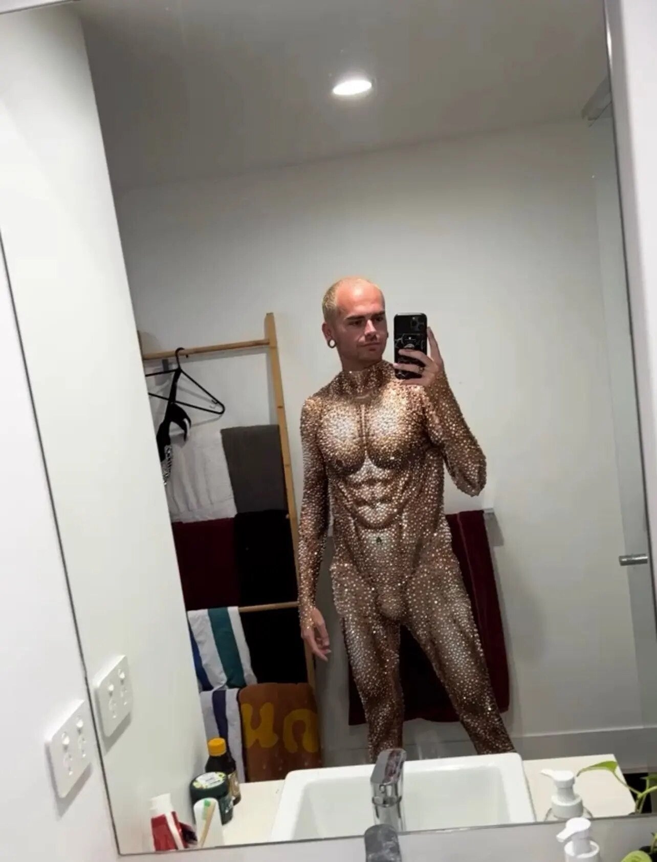 Tuta strass nude shapes