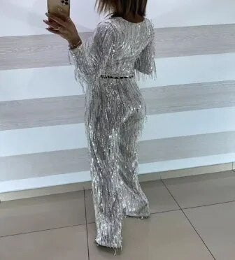 Completo frangette sequined