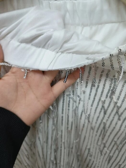 Completo frangette sequined