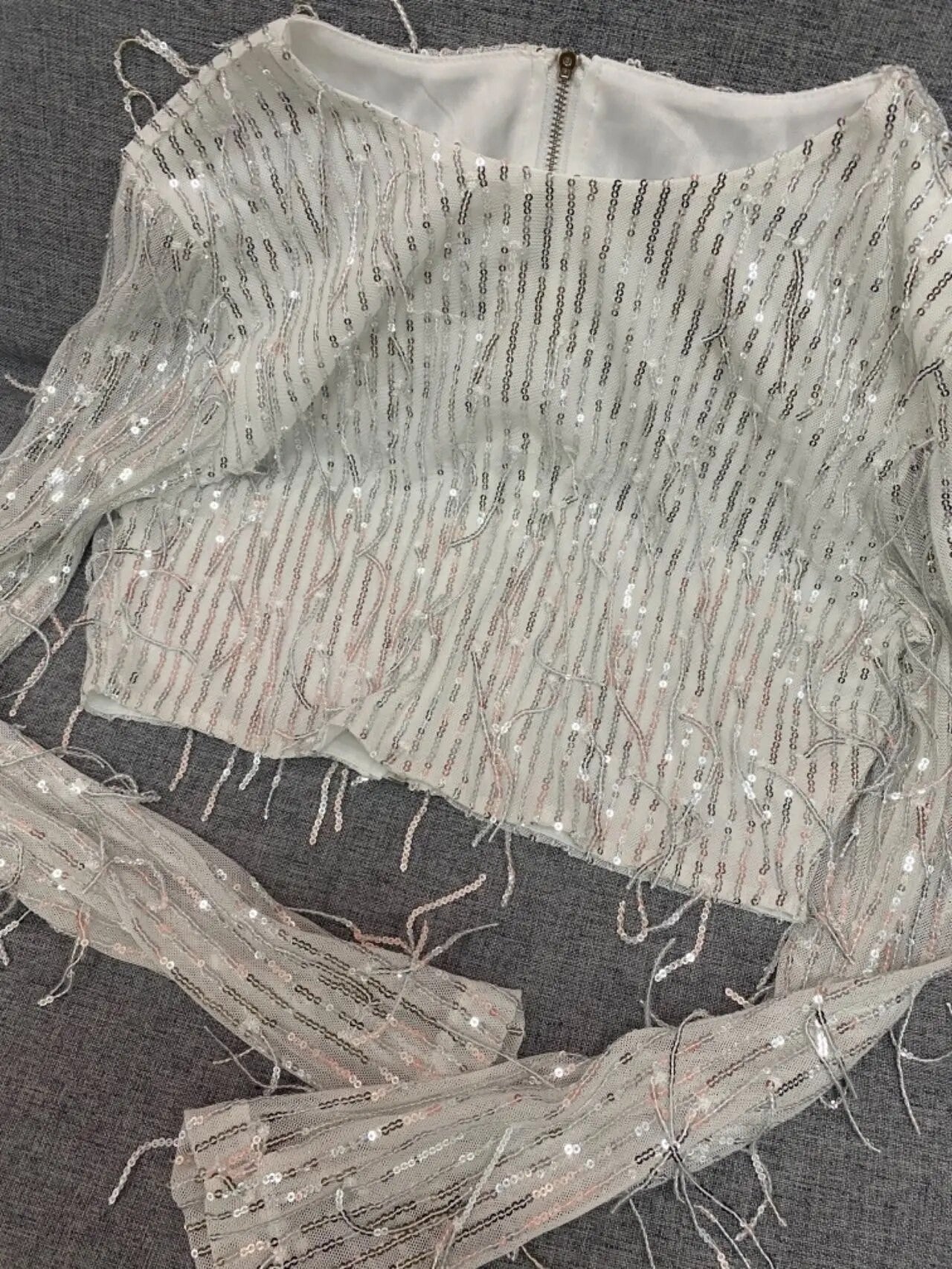 Completo frangette sequined