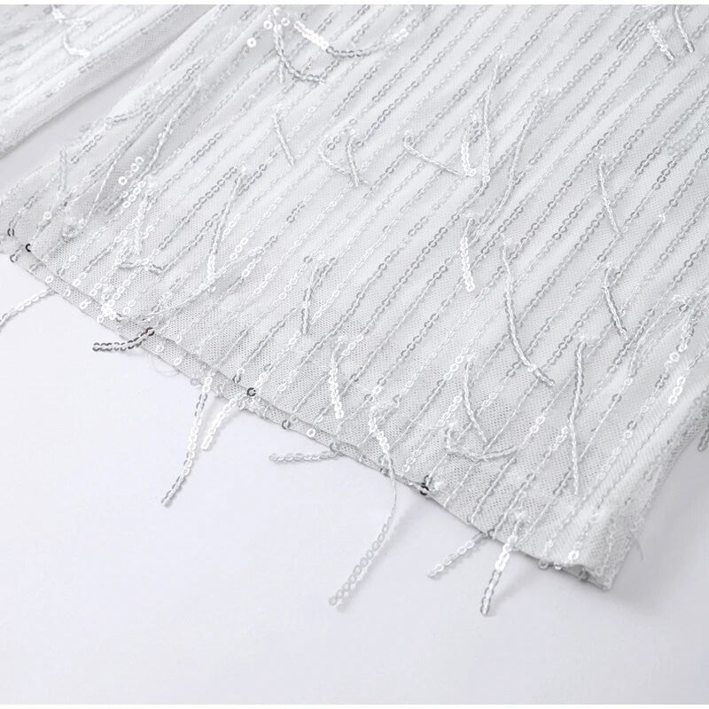 Completo frangette sequined