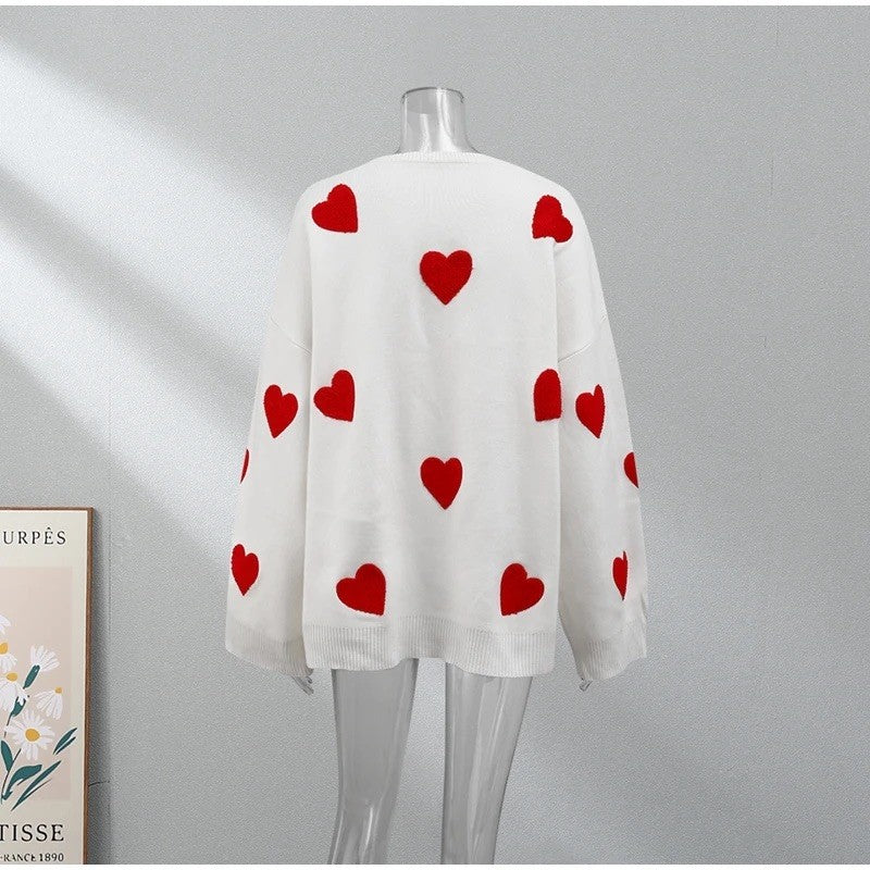 Maglione donna i cuori