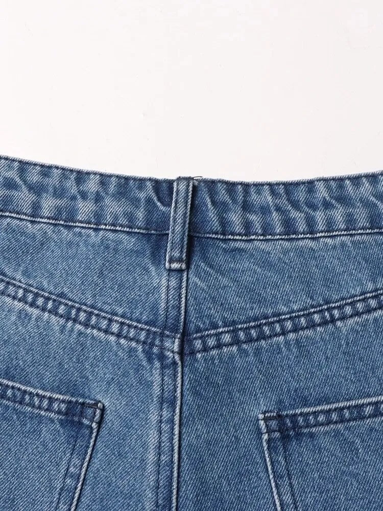 Jeans fullleg half strass