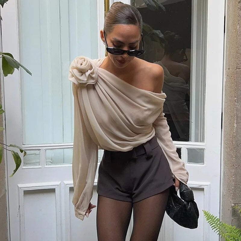 Blusa softflowers monospalla