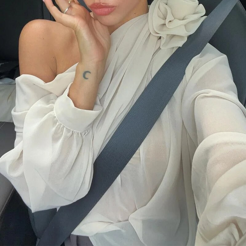 Blusa softflowers monospalla