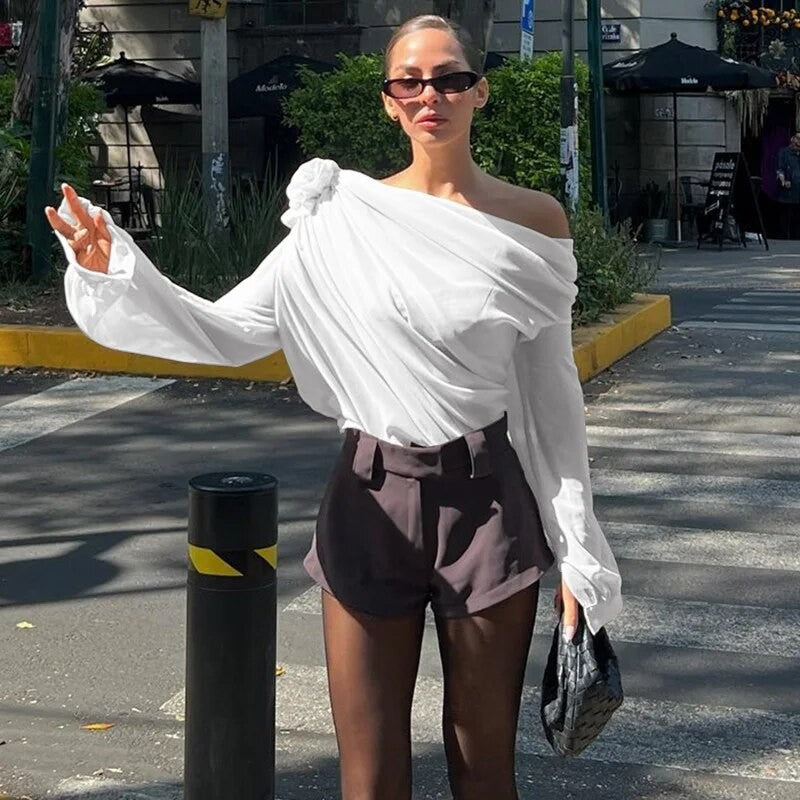 Blusa softflowers monospalla