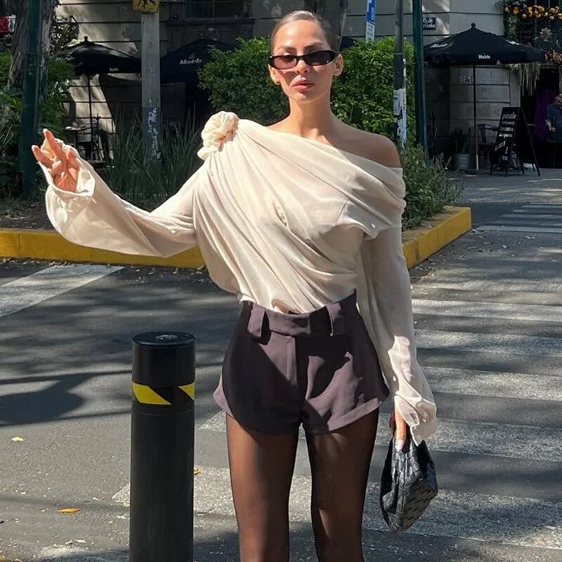 Blusa softflowers monospalla