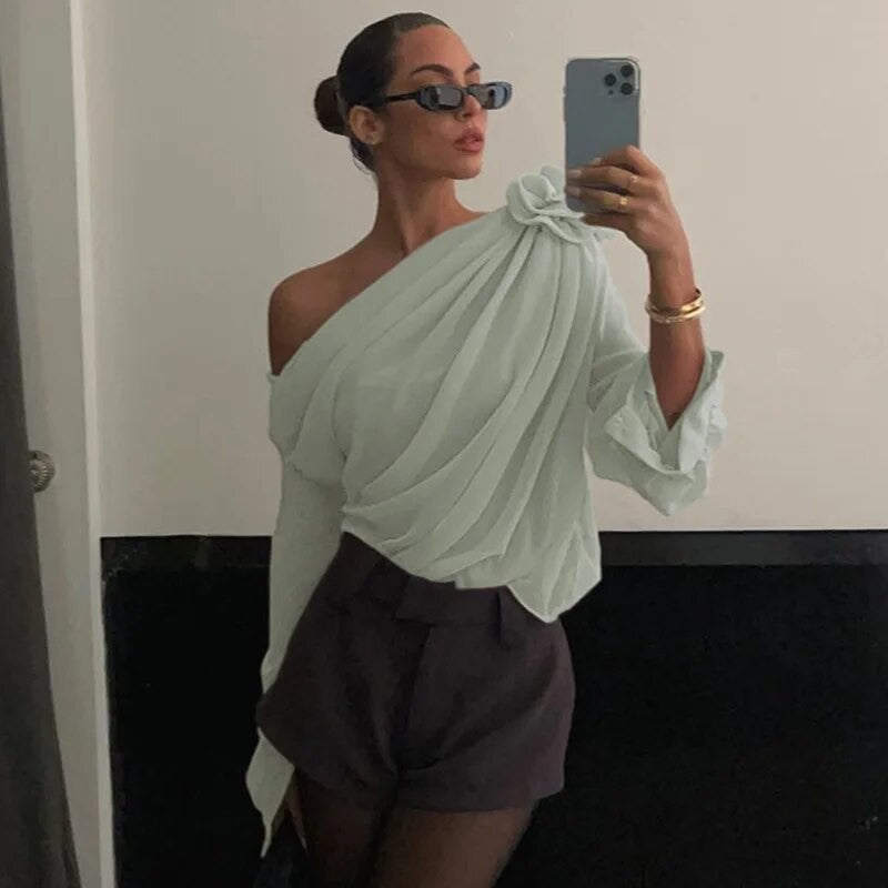 Blusa softflowers monospalla