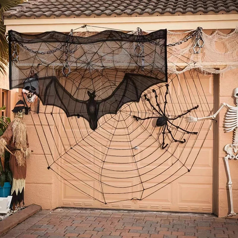 Tenda pizzo Halloween pipistrello
Copri mensola effetto ragnatela