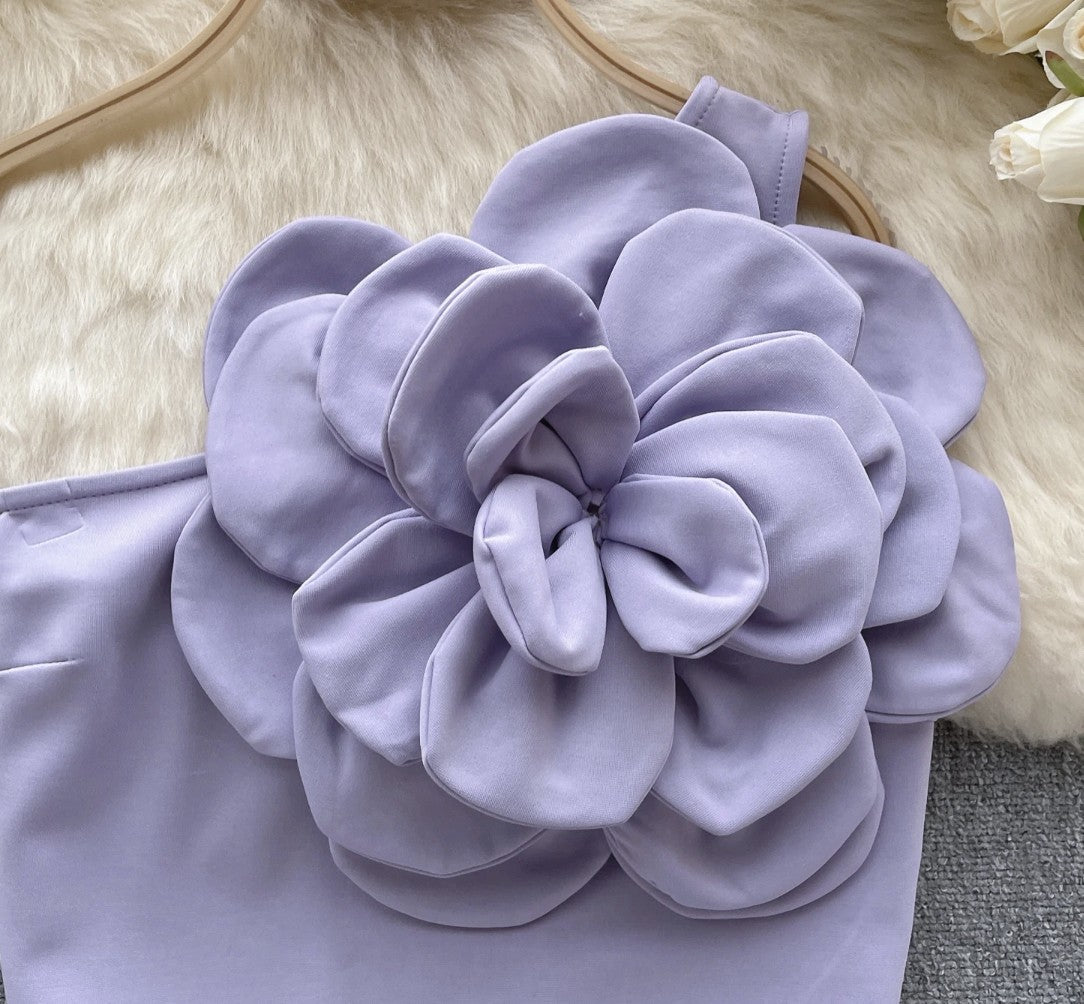 Top super fiore spalla