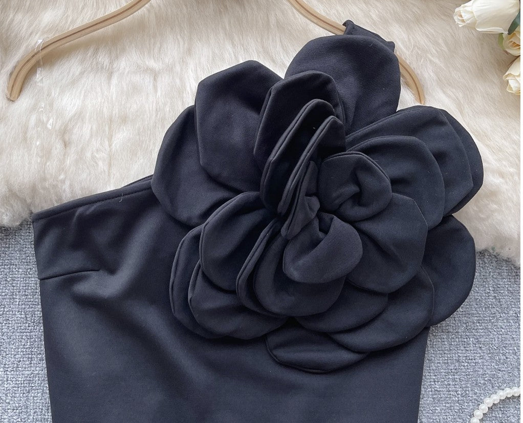 Top super fiore spalla