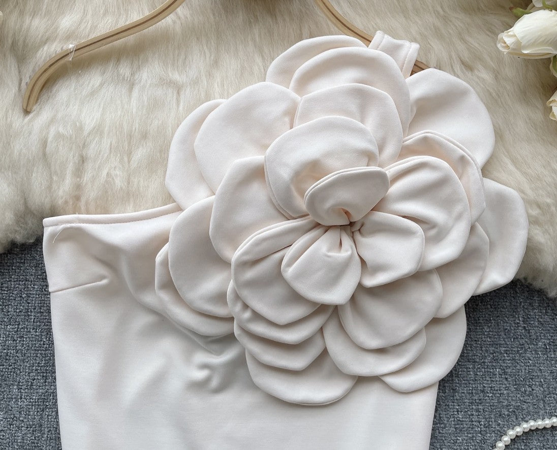 Top super fiore spalla