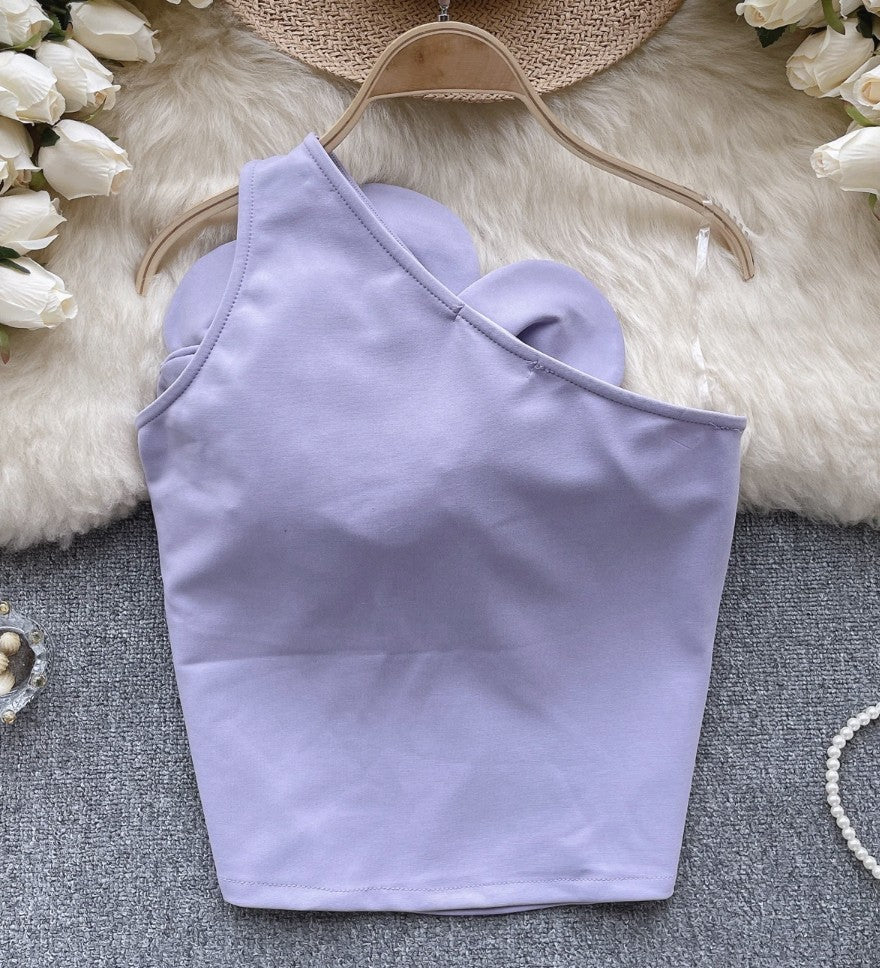 Top super fiore spalla