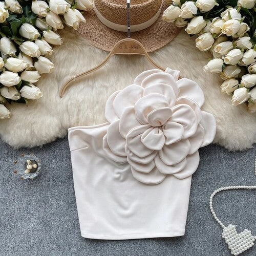 Top super fiore spalla