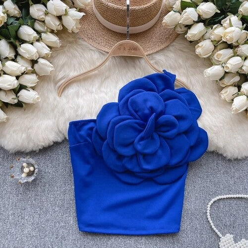 Top super fiore spalla