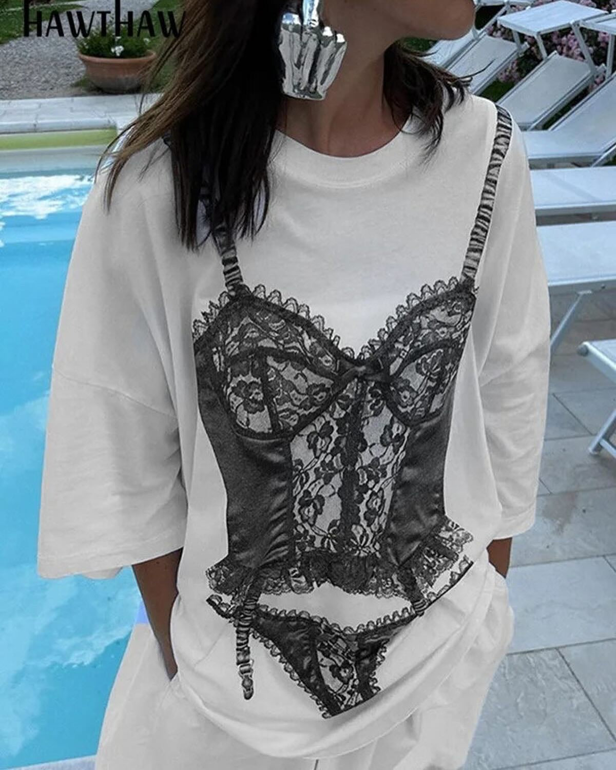 T-shirt Lingerie lace body