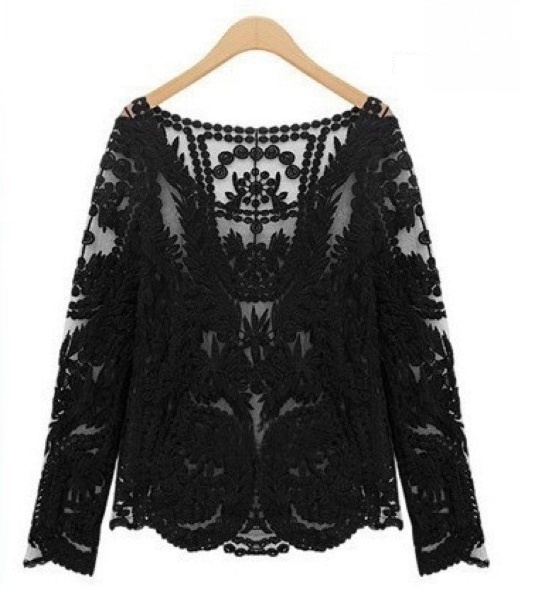Stella lace top dettaglio tulle — Dream Shop