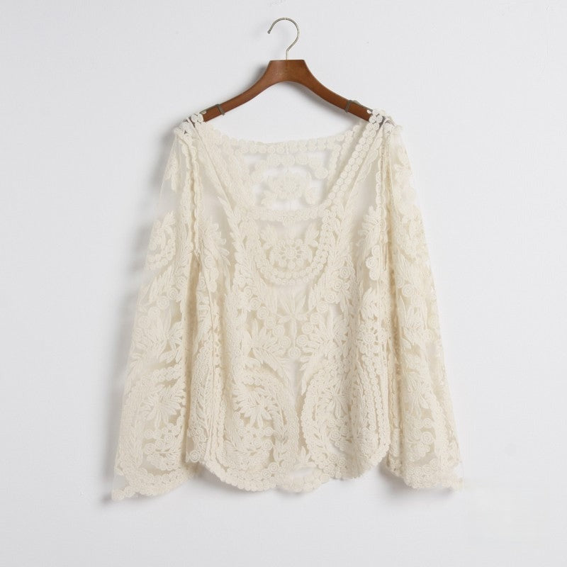 Stella lace top vista laterale indossata — Dream Shop