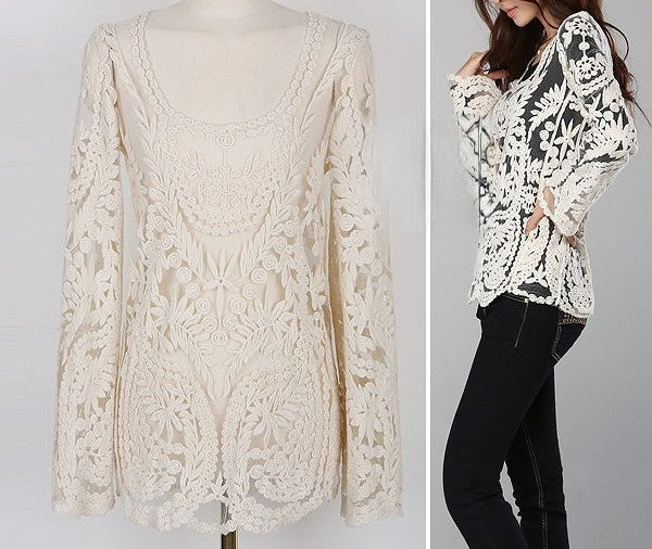 Stella lace top vista posteriore — Dream Shop