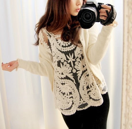 Stella lace top look elegante — Dream Shop