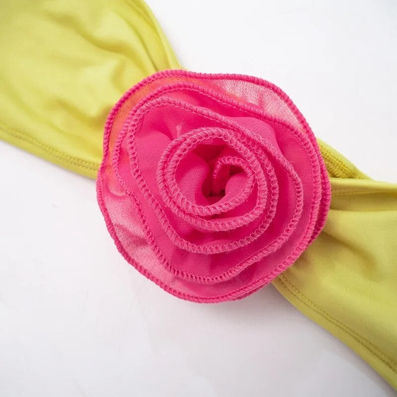 Bikini fiore bicolor fascia
