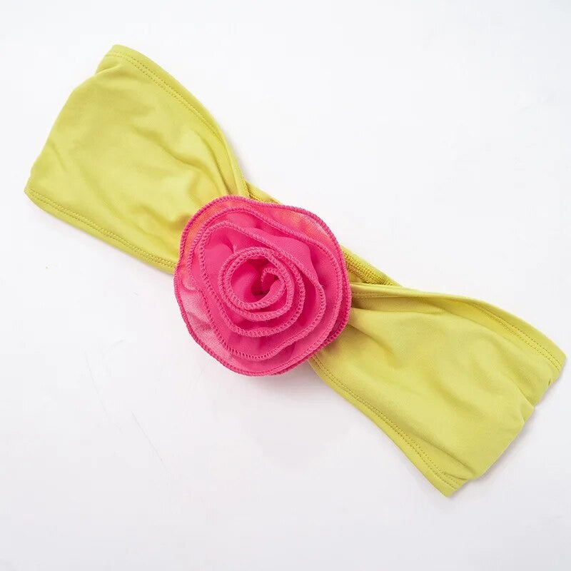 Bikini fiore bicolor fascia