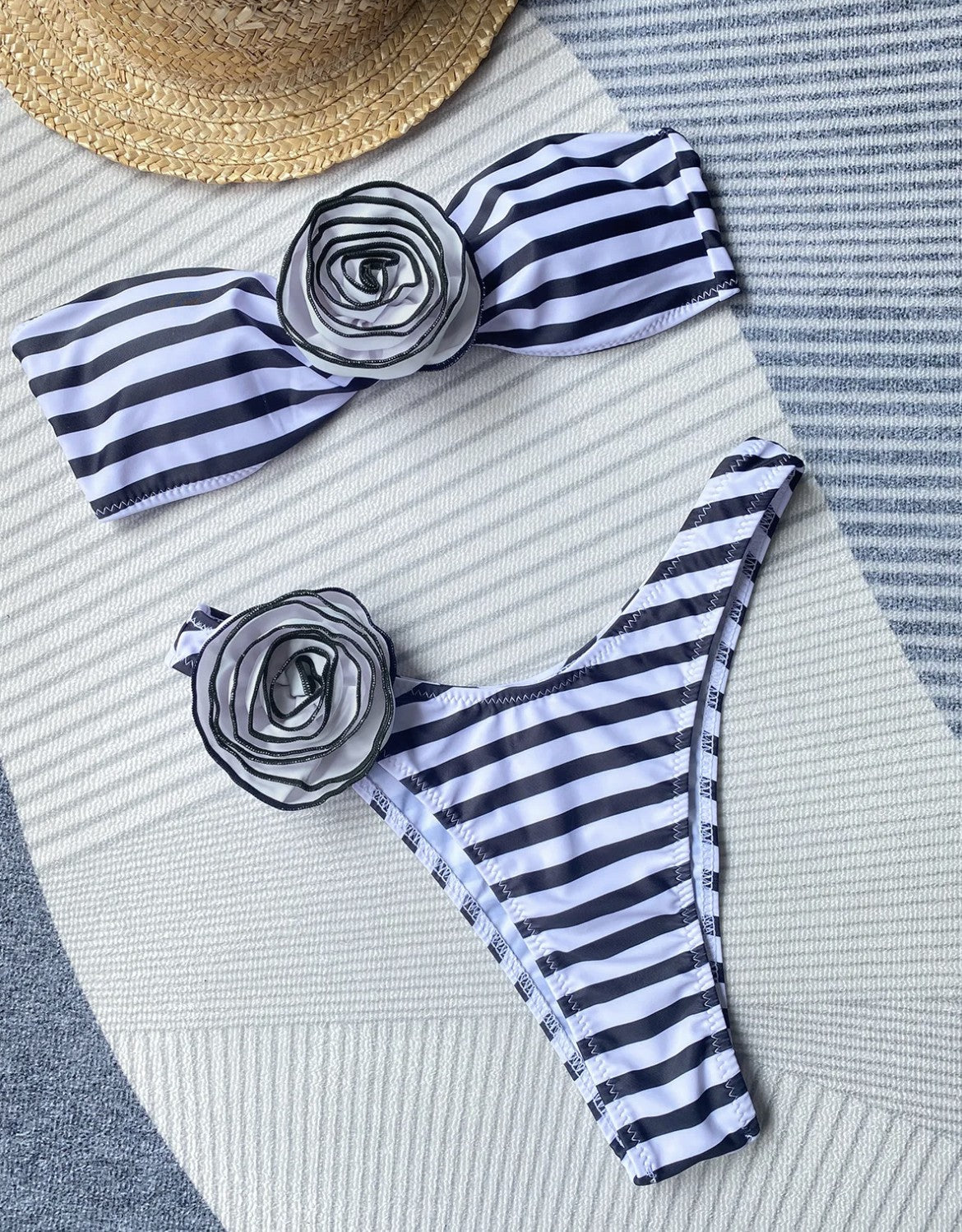 Bikini fiore bicolor fascia