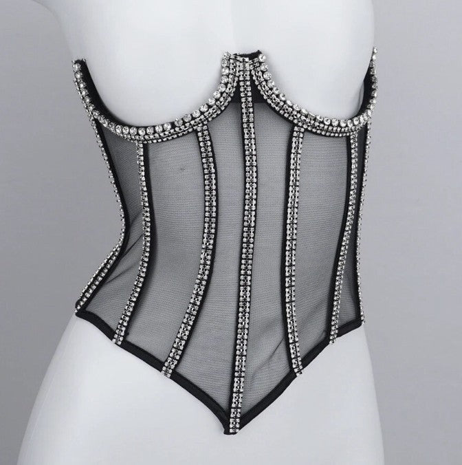 Corsetto tulle diamonds