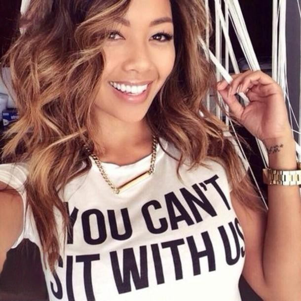 T-shirt You cant sit with us stampa vista frontale — Dream Shop