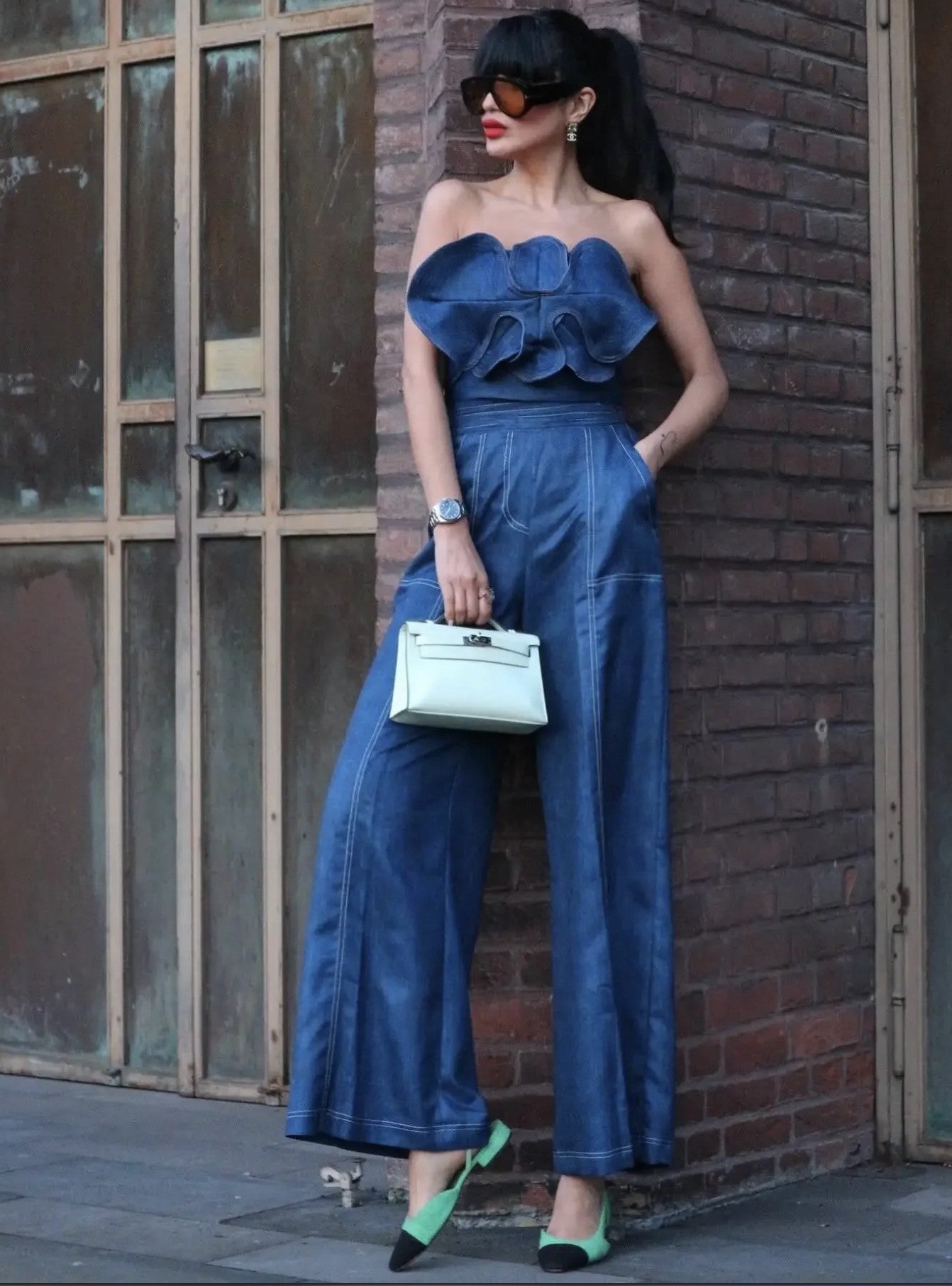 Body e pantalone denim dark Tamasa