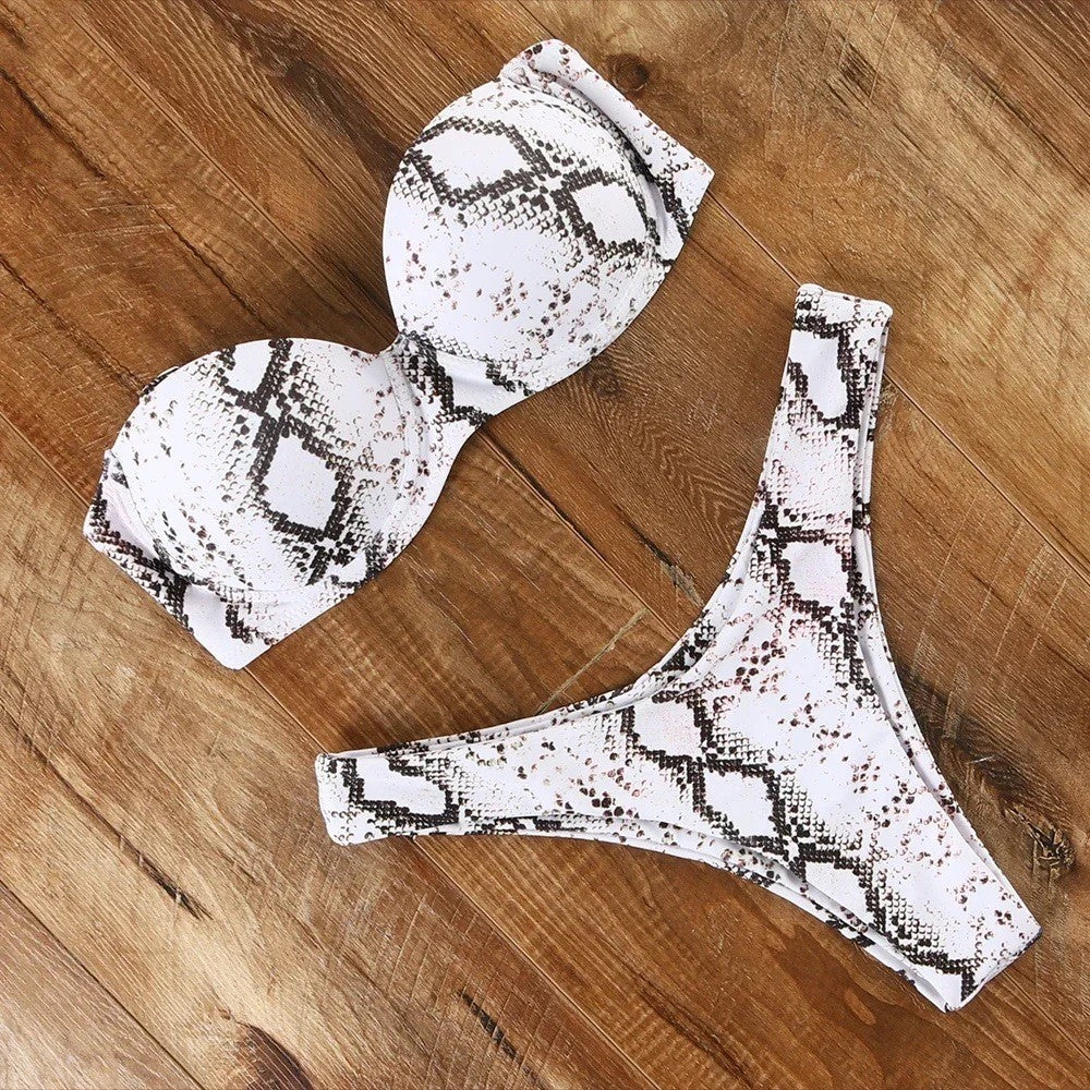 Bikini fascia pushup leopardato