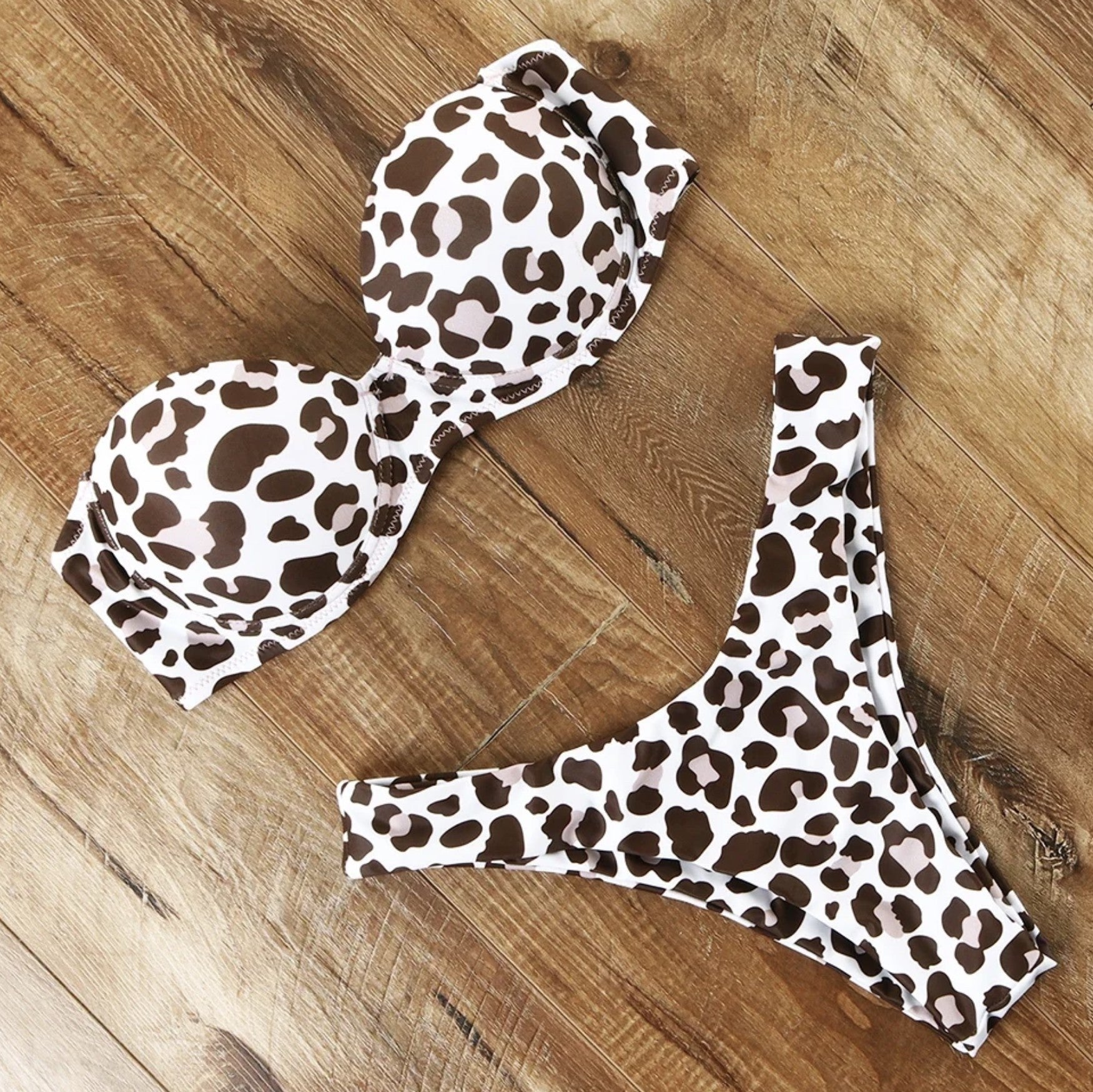 Bikini fascia pushup leopardato