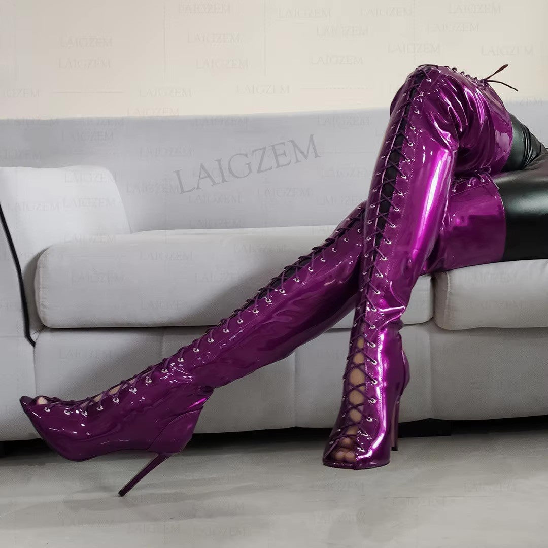 Stivale altissimo vernice Nofrik