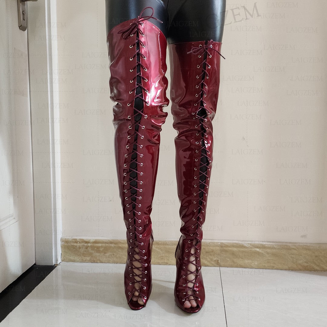 Stivale altissimo vernice Nofrik